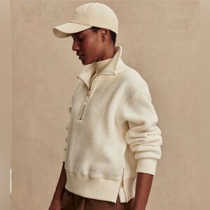Varley Size XS Roselle Half-Zip Fleece in cream
